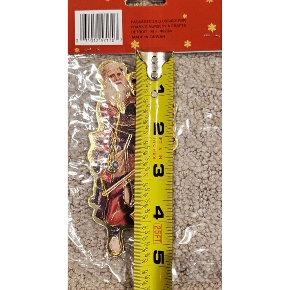 Vintage Made in Taiwan Christmas Santa Ornaments Sealed in Packages #6 - Picture 12 of 13